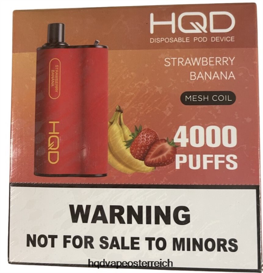 HQD BOX 4000 Züge Erdbeere Banane H2060F70 - HQD Vape Sorten