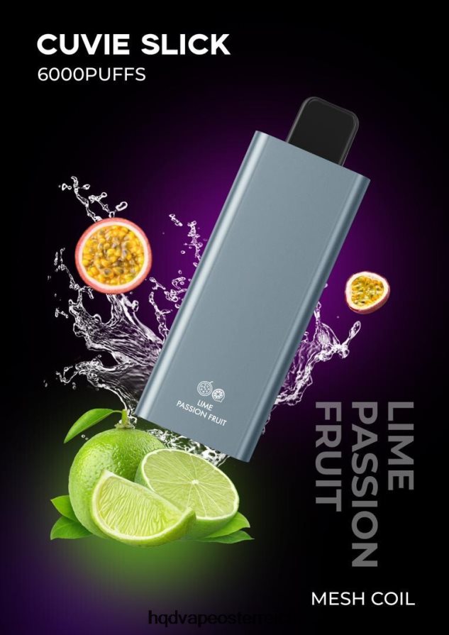HQD CUVIE SLICK 6000 Züge glatte Zitronen-Passionsfrucht H2060F29 - HQD Vape Österreich