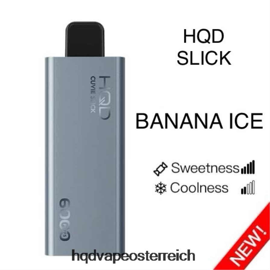 HQD CUVIE SLICK 6000 Züge glattes Bananeneis H2060F20 - HQD Vape Sorten