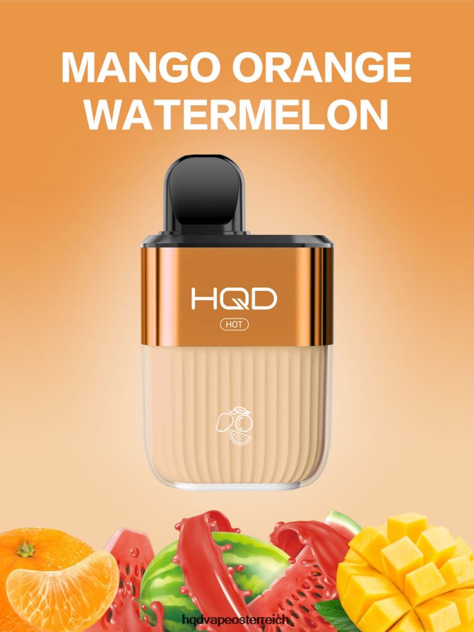 HQD HOT 5000 Züge Mango-Orangen-Wassermelone H2060F60 - HQD Vape Sorten